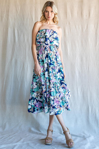 Cotton Bleu by Nu Label Ruffled Floral Midi Dress Trendsi